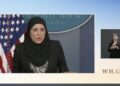 Kashmiri origin U.S official Sameera Fazili seen in hijab while speaking at White House