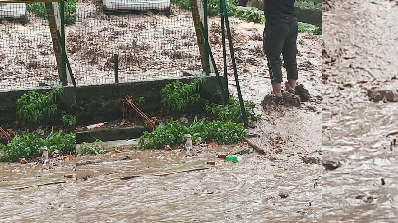 Padshahi canal breach at Nunner blocks Ganderbal-Kangan road