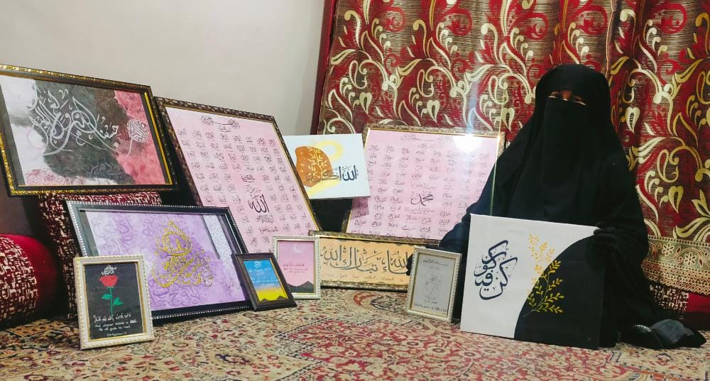 22-yr-old Tahseen a self taught calligraphy artist from Khanyar