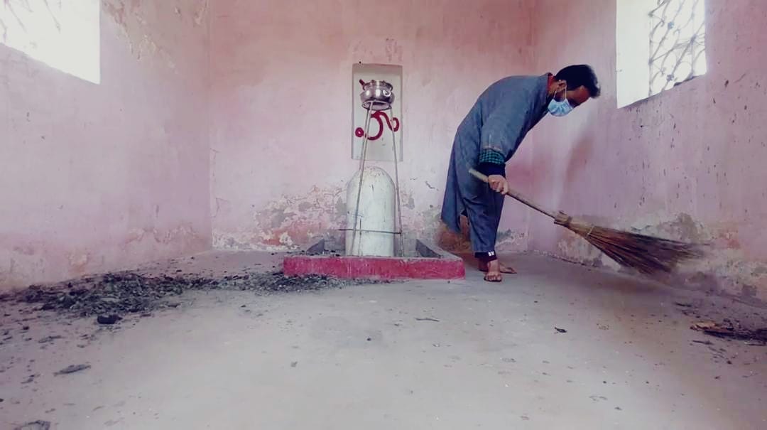 Communal Harmony: Muslim man takes care of Shiva temple at Ganderbal Communal Harmony: Muslim man takes care of Shiva temple at Ganderbal