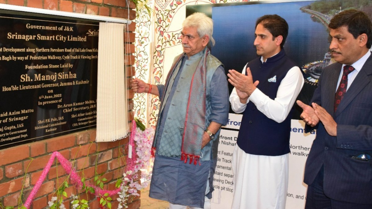 LG Sinha lays foundation stone of various projects under Srinagar Smart City LG Sinha lays foundation stone of various projects under Srinagar Smart City