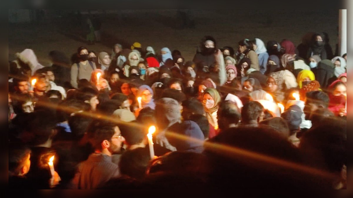 Students of SKAUST Sopore campus protest against alleged molestation of student