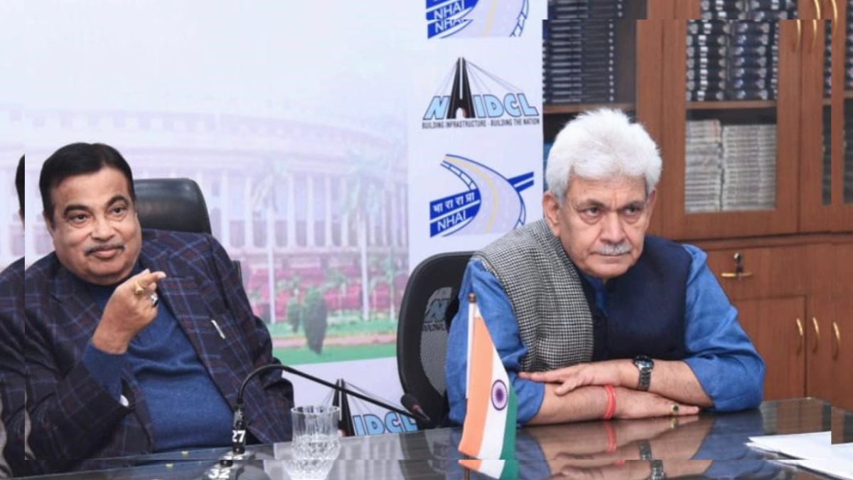Union Minister Nitin Gadkari, LG Sinha review progress of ongoing national highway projects in JK Union Minister Nitin Gadkari, LG Sinha review progress of ongoing national highway projects in JK