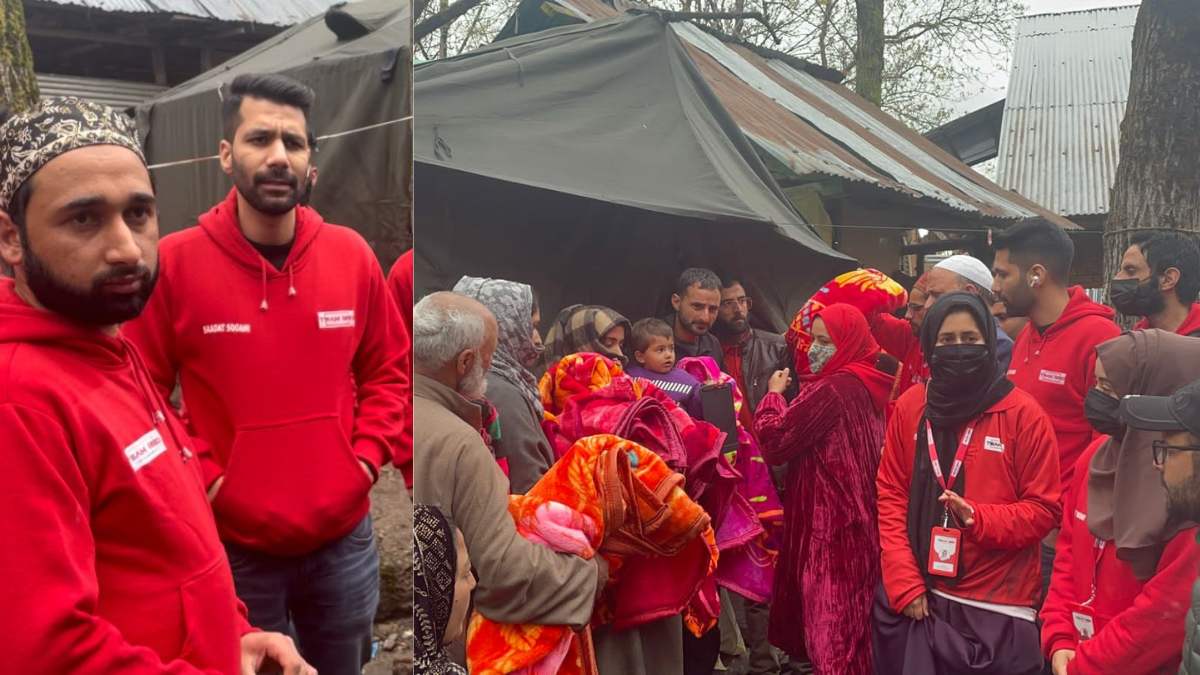 Team Red Kupwara team distributes relief among fire victims in Khumriyal village