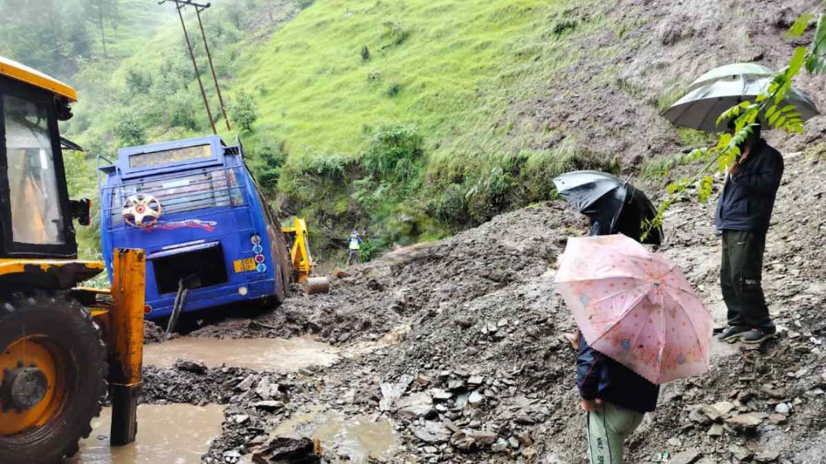 Two dead, another injured after bus came under landslide in JK