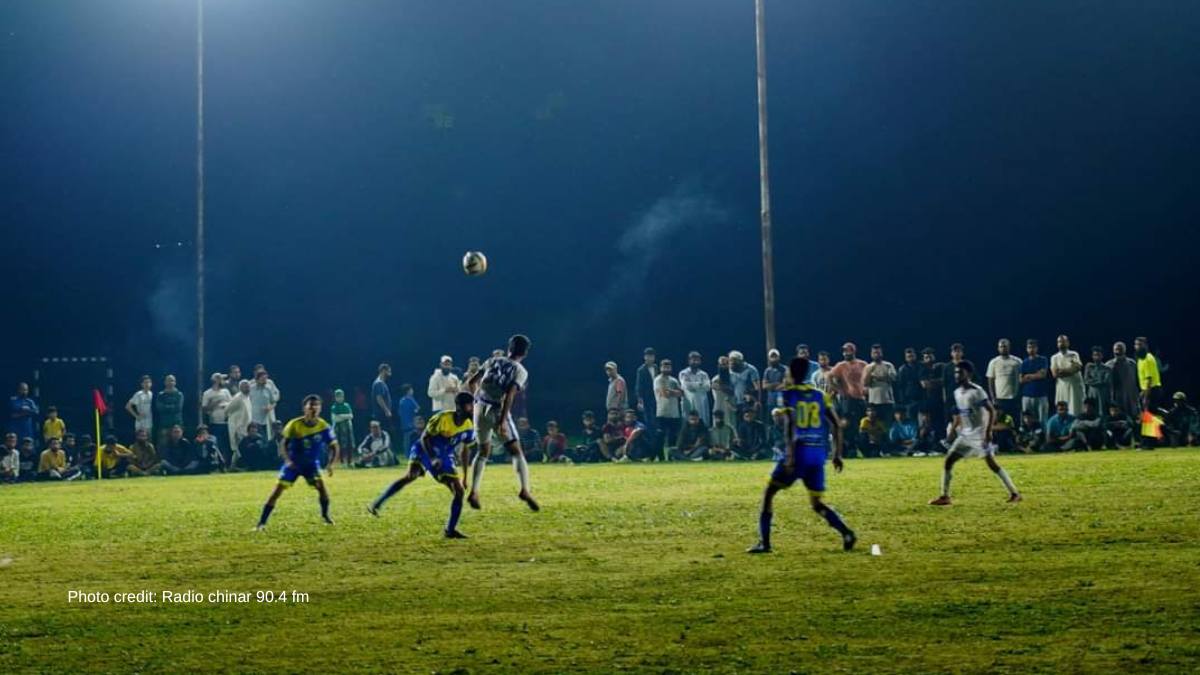 Night football tournament lights up Kashmir’s Apple town, triggers enthusiasm