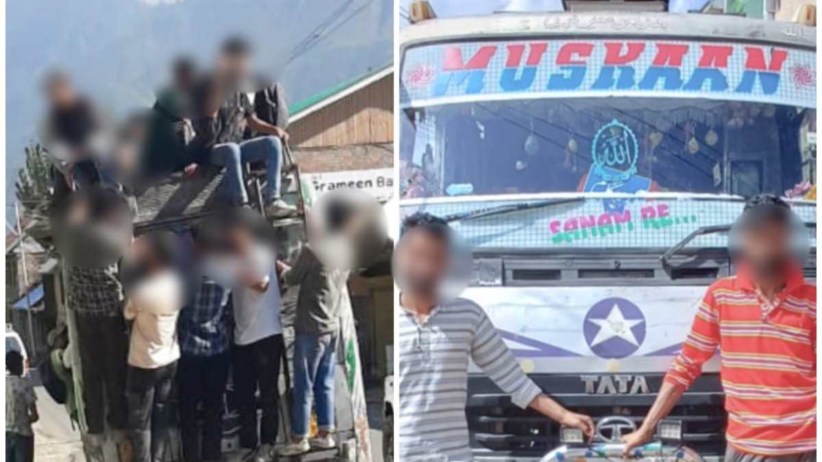 ARTO Bandipora seizes overloaded bus ARTO Bandipora seizes overloaded bus