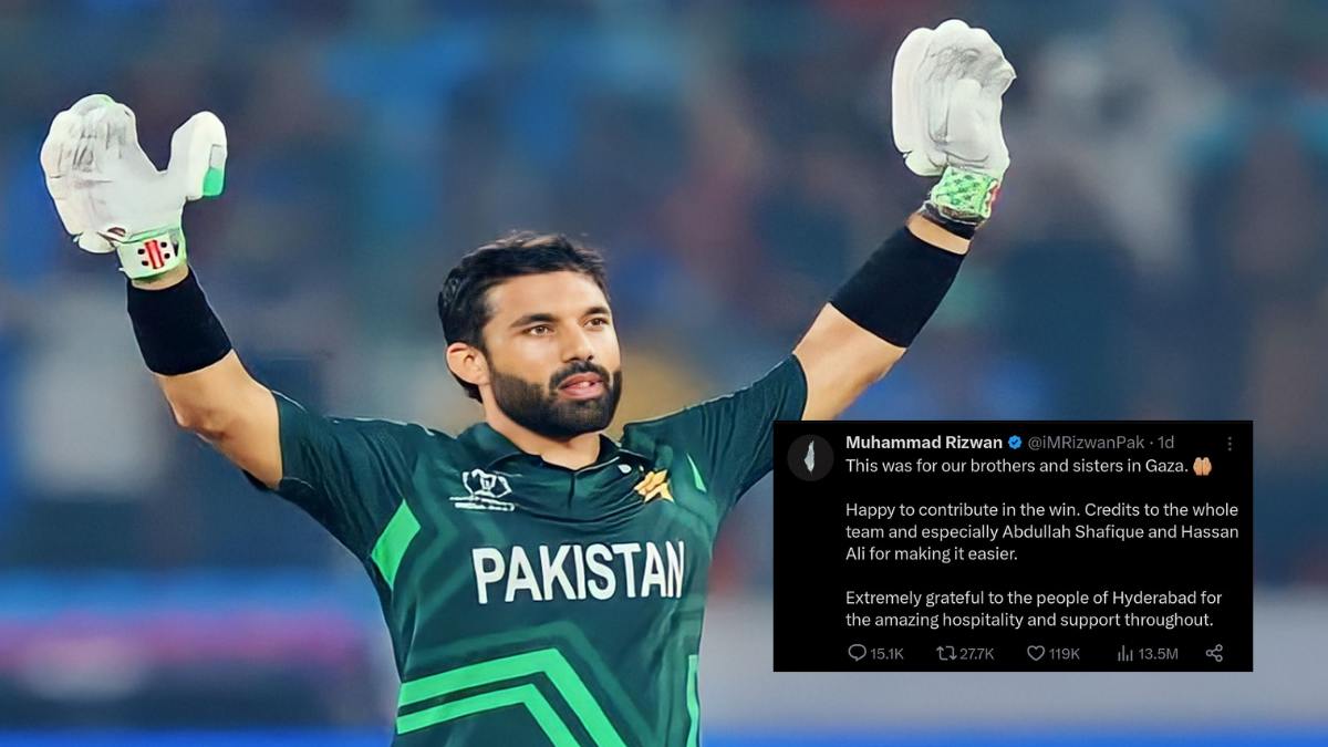 Controversy erupts as Pakistani cricketer Mohammad Rizwan dedicates win to Gaza Controversy erupts as Pakistani cricketer Mohammad Rizwan dedicates win to Gaza