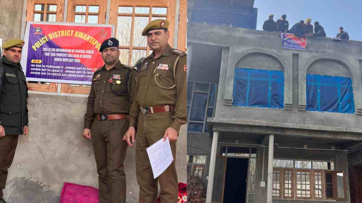 Awantipora police seizes ₹12 lakhs worth residence of notorious drug peddler