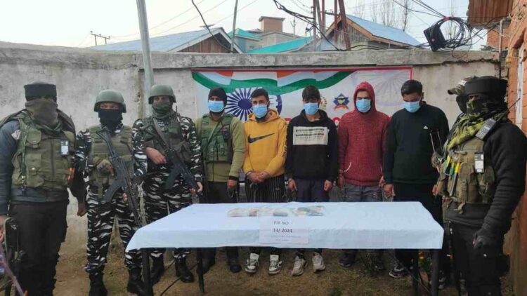 Four lashkar associates arrested in Kulgam: police