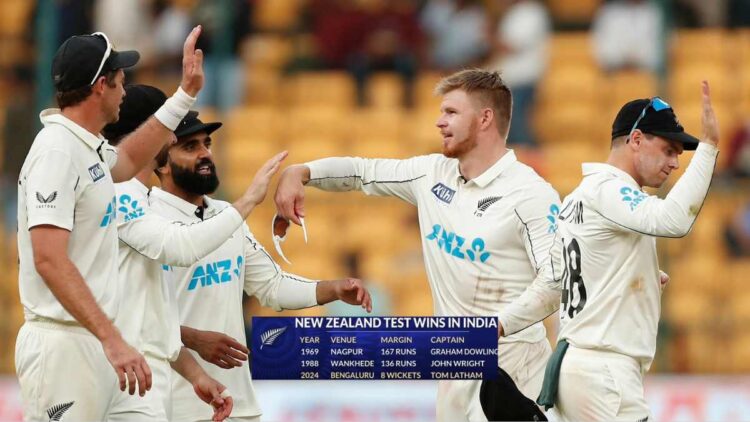 New Zealand record first Test win in India for 36 years New Zealand record first Test win in India for 36 years