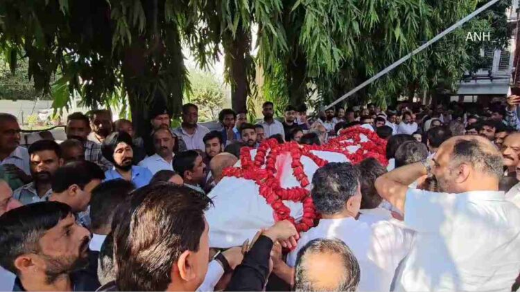 Thousands bid in emotional farewell to BJP leader Devender Singh Rana Thousands bid in emotional farewell to BJP leader Devender Singh Rana
