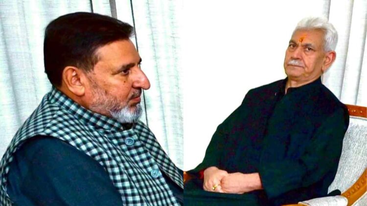 Altaf Bukhari Calls on LG Manoj Sinha