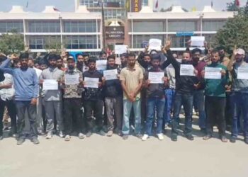Kashmir University Students and Scholars Protest Pahalgam Attack