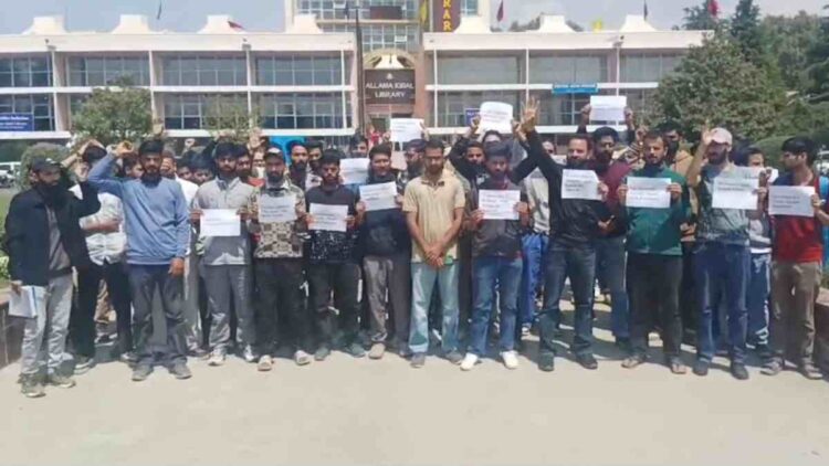 Kashmir University Students and Scholars Protest Pahalgam Attack