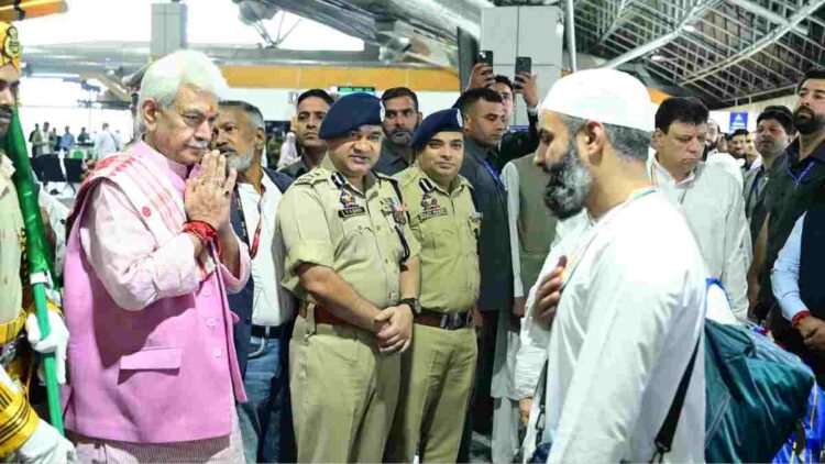 LG Flags Off J&K’s 1st Batch of Haj Pilgrims