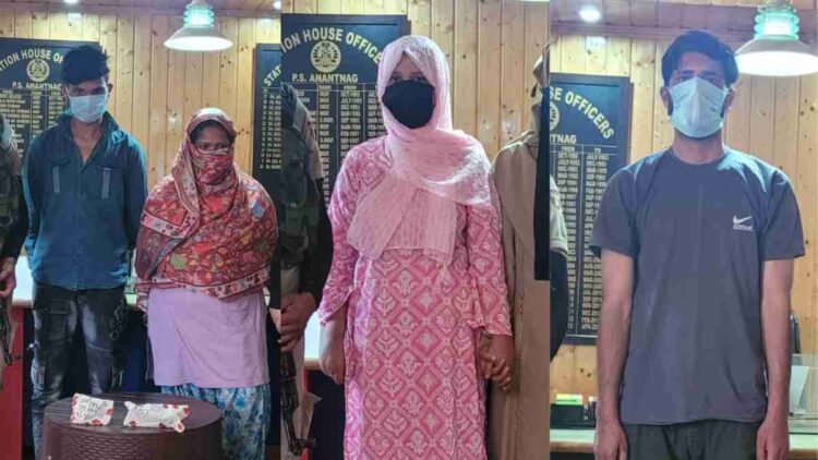 Four Drug Peddlers, Including Two Women, Arrested in Anantnag