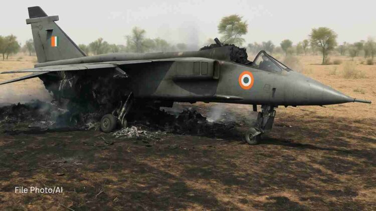 IAF Jaguar Fighter Jet Crashes in Rajasthan IAF Jaguar Fighter Jet Crashes in Rajasthan