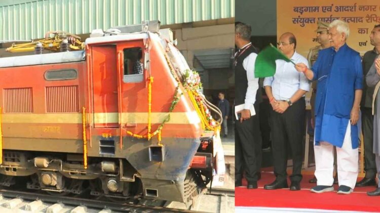 LG Sinha Flags Off Kashmir–Delhi Parcel Train, Calls It a Boost for Economy