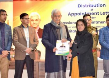 LG hands over job letters to terror victim families in Srinagar
